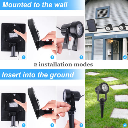 1/2/4/6 Lights RGB Solar Spotlight IP65 Waterproof Solar Light Outdoor Garden Light For Christmas Halloween Party Decor