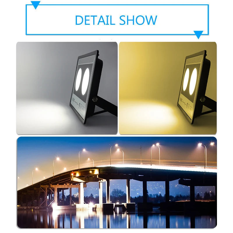 LED Floodlight 50W 100W 200W 300W 400W 500W 220V Spotlight IP65 Waterproof Lamp Led Outdoor Flood Light Garden Street Lamp - GlowMart