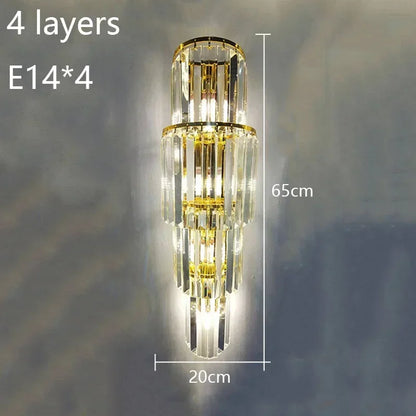 Luxury Hotel Lobby Large Big Crystal Wall Lamp for Club Hall Villa Living Room Office Banquet  Indoor Lighting Fixtures Decor - GlowMart