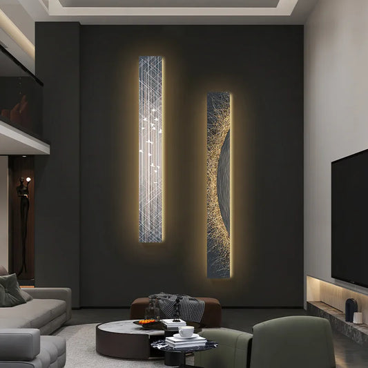 Modern Led indoor painting decoration strip art wall hanging lamp is applicable to the lighting of living room and hotel