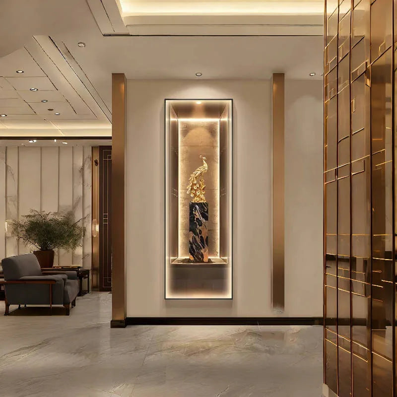 Modern Light Luxury Entrance Decoration Painting Wealth Wall Lamps Tree Corridor Hanging Painting High-end Wall Painting Light - GlowMart