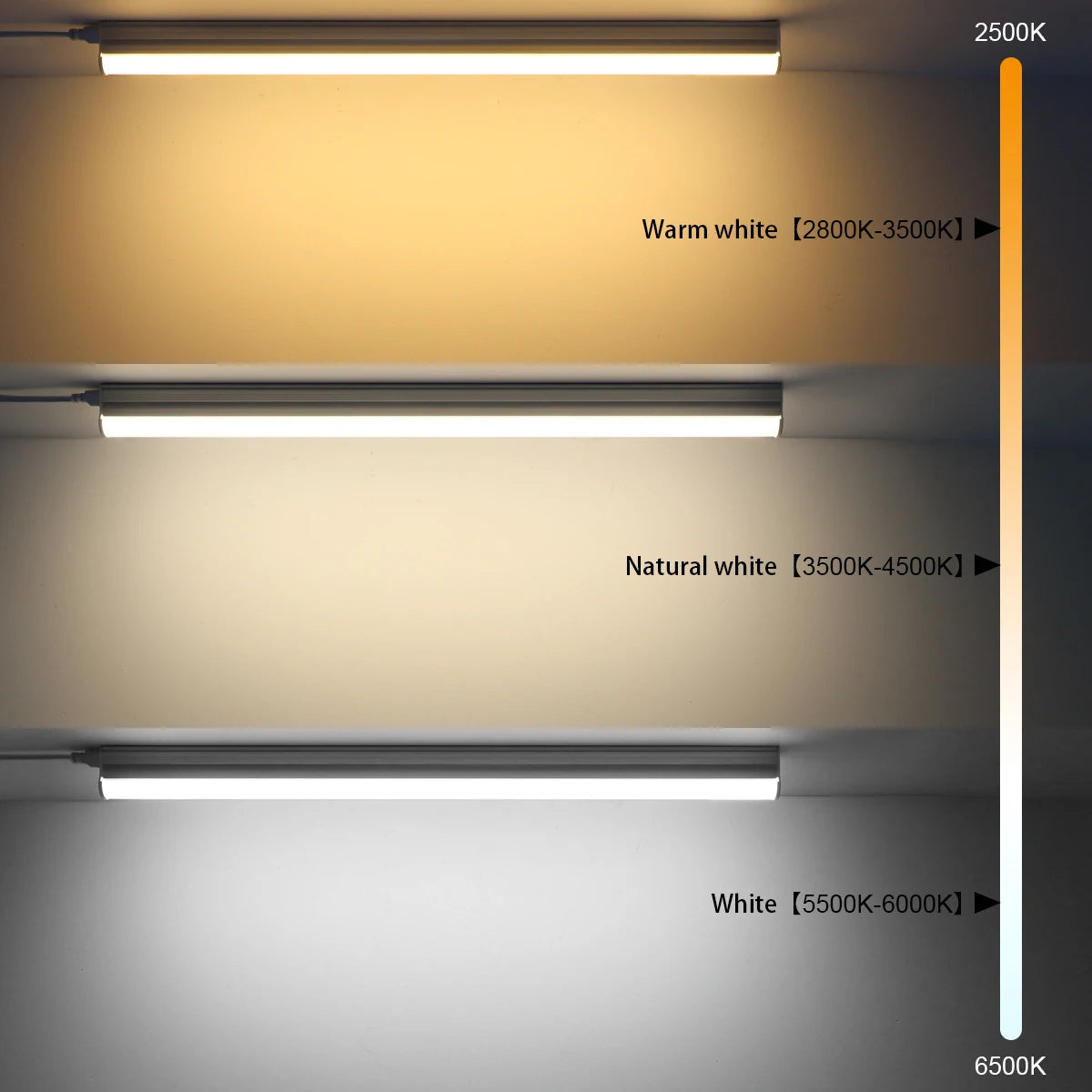 50cm T5/T8 High Brightness LED Light Tube No Power Plug Tube Lamp White/Warm White For Warehouse Garage Kitchen Shop Factory - GlowMart