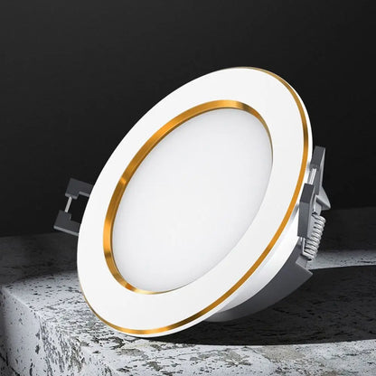 Durable Recessed LED Downlight Spot Light Energy Saving Down Lights Anti Glare Tricolor Dimmable Ceiling Spot Lights Living room - GlowMart