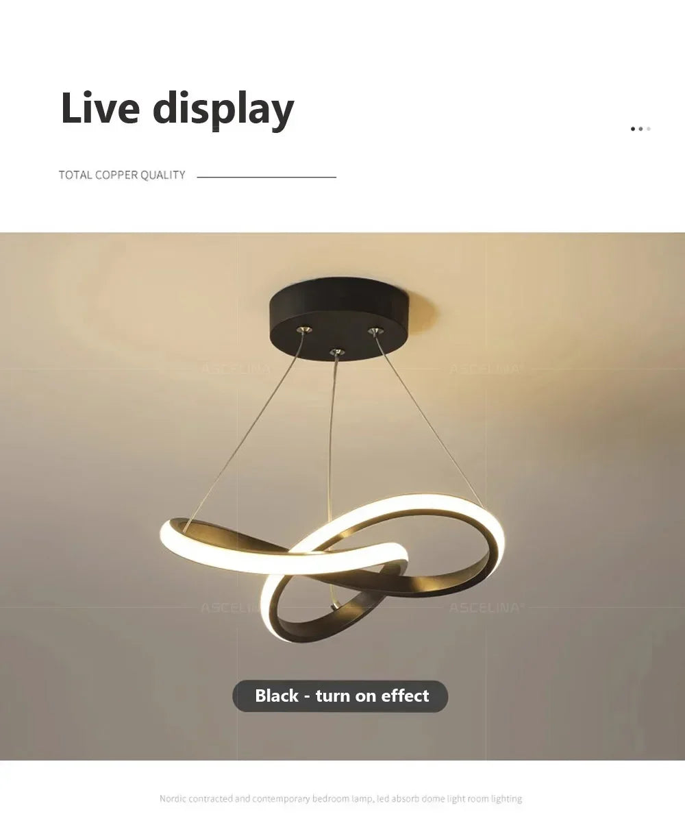 DARHYN Modern LED Pendant Light Creative Hanging Light Irregular Streamlined Design Suitable For Indoor Lighting In Restaurants - GlowMart