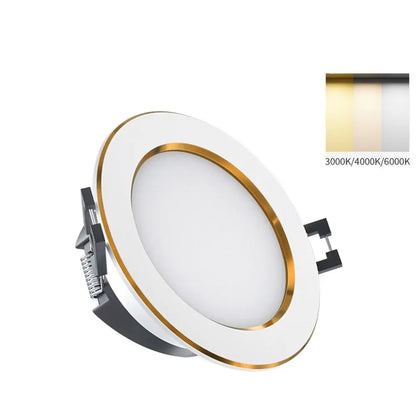 Durable Recessed LED Downlight Tricolor Dimmable Spot Light Down Lights Anti Glare 5W 7W Ceiling Spot Lights Indoor - GlowMart