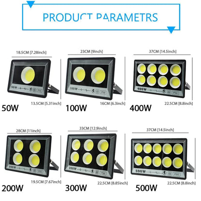 NEW 50/100W/200W/300W/400W/500W LED Floodlights Spotlight IP65 Waterproof Lamps Led Outdoor Flood Light Garden Street Lamps HOT - GlowMart
