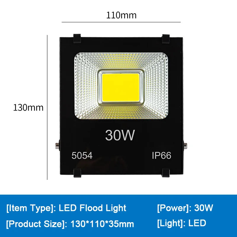 Outdoor Flood Light Led Wall Lamp 10W 20W 30W 50W 100W 200W Floodlight Exterior Street Waterproof Spotlight Garden Stadium Light - GlowMart