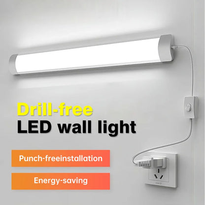 Led 220V Tube Light Room Strip With Cable Tube Lights Fixture For Home Bedroom Kitchen Cabinet Lighting indoor Lamp - GlowMart