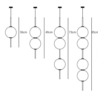 Glass Ball Pendant Light for Bedroom Bedside Hanging Lamp Ceiling Chandeliers Modern Lighting Decoration Entrance Luminaire Led