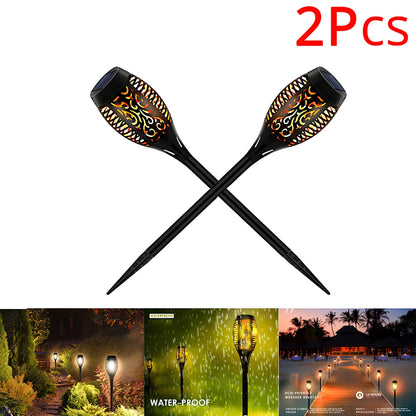 1/2/4/8Pcs Solar Flame Lights 12LED Bulbs Flickering Waterproof Garden Decoration Outdoor Lawn Path Yard Patio night Floor Lamps