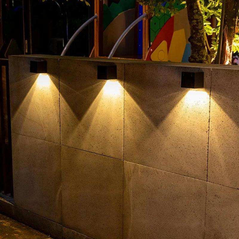 LED Solar Light Outdoor Garden Square Wall Lamp Outdoor Courtyard Garden Fence Lighting Wall Decoration Lamp - GlowMart