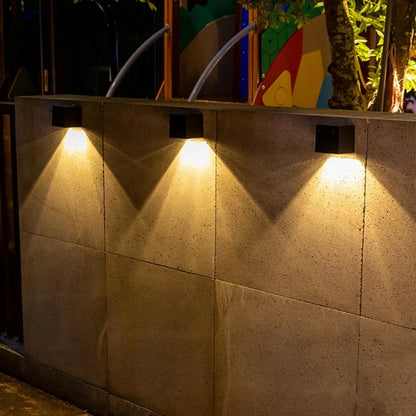 LED Solar Light Outdoor Garden Square Wall Lamp Outdoor Courtyard Garden Fence Lighting Wall Decoration Lamp - GlowMart