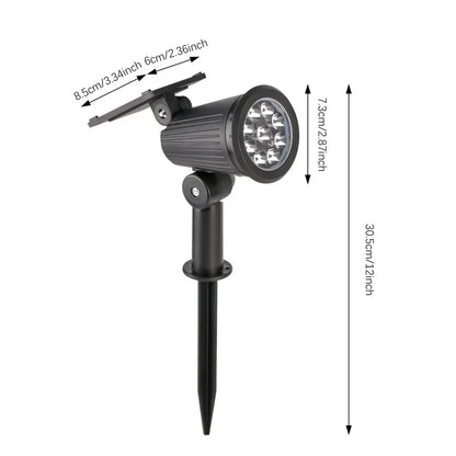9 Led Solar Spot Lights Outdoor Rgb Solar Landscape Lights Ip65 Waterproof Brightness Adjustable For Garden Yard Palm Trees - GlowMart