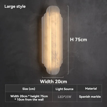 Luxury Marble Wall Lamp for Villa Living Room Corridor Stair Spanish Alabaster Decor Lighting French Postmodern Designer Light