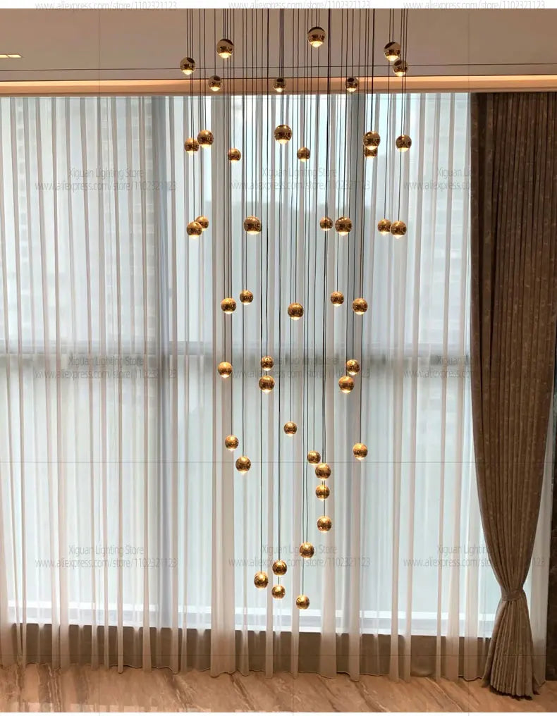 Modern Home decor Led Lights Pendant Light Lamps Chandeliers For Living Room Hanging Light Indoor Lighting LED Stair Chandelier - GlowMart