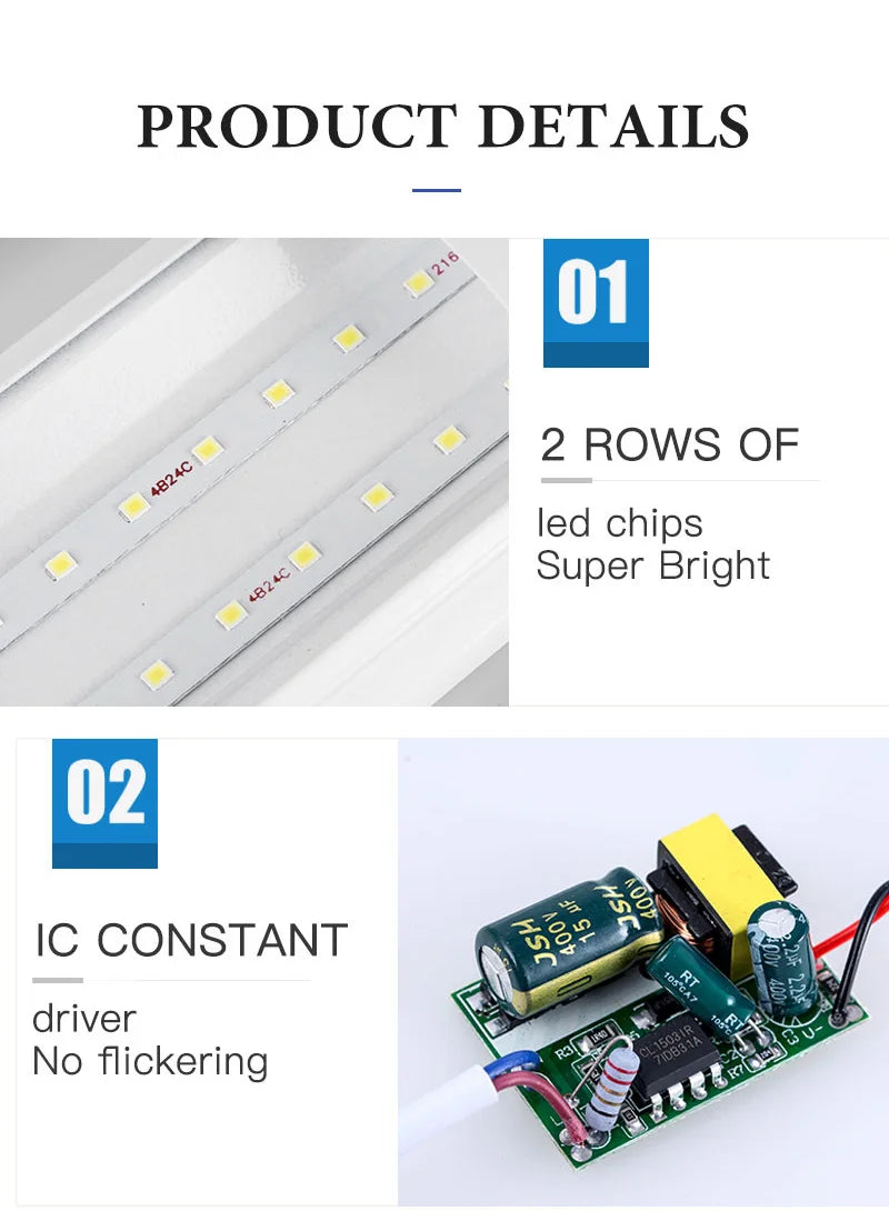 LED Tube Fixture Lamp Lighting Strip Home Highlight 220V LED Lights Bedroom Kitchen Cabinet Led Bulb Tube With Cable Light Tube - GlowMart