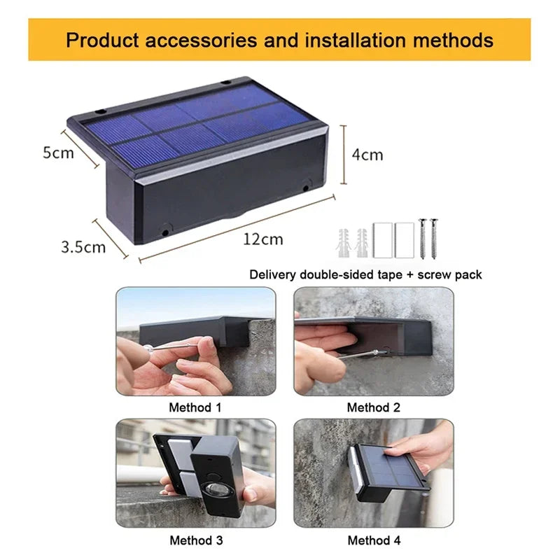 LED Solar Garden Lights Strong Bright Outdoor Sunlight Led Lights IP65 Waterproof Wall Lamp for Courtyard Yard Balcony Fence - GlowMart