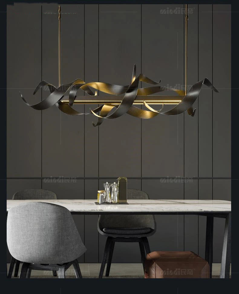 Nordic luxury restaurant chandelier decoration front attic LED chandelier retro light luxury bar chandelier lighting - GlowMart