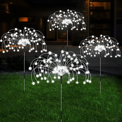 Solar Firework LED Stake Lights Outdoor Garden Decor Pathway Fairy Light Waterproof Yard Lawn Patio Landscape Decor Solar Lamp - GlowMart