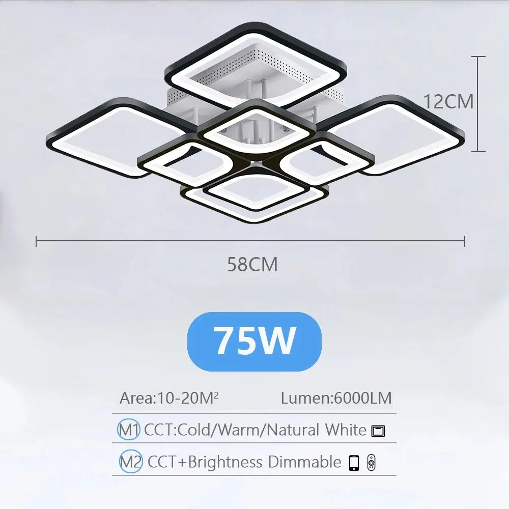 ceiling lamps square decoration home bedroom room lamps lighting for living room lustre modern ceiling chandelier Interior Light