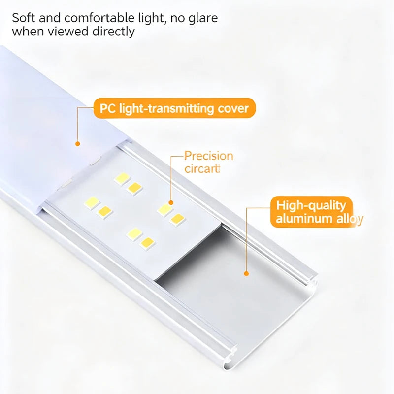 LED Rechargeable Lamp Tube USB 5V Emergency Light Camping Magnetic Portable Lightinging Night Market Outdoor Vehicle Hard Strip - GlowMart