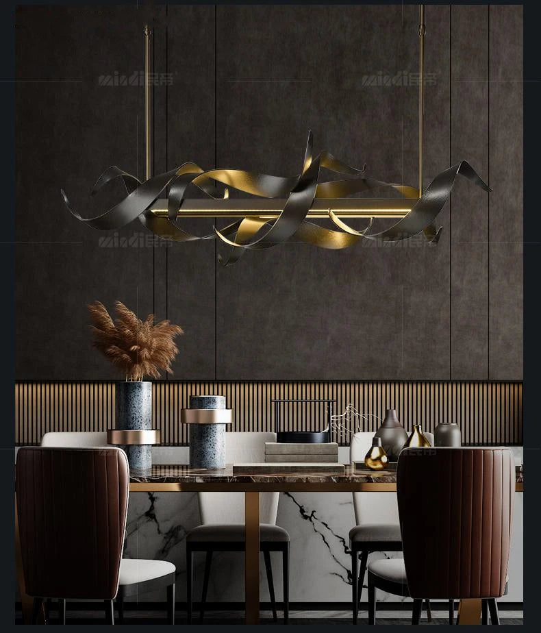 Nordic luxury restaurant chandelier decoration front attic LED chandelier retro light luxury bar chandelier lighting - GlowMart