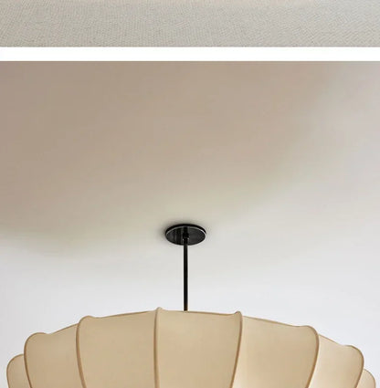 Artistic Fabric Pendant Light French Cream Style Bedroom Pendant Lamp Living Room Dining Room Decorative Lighting Fixtures - GlowMart