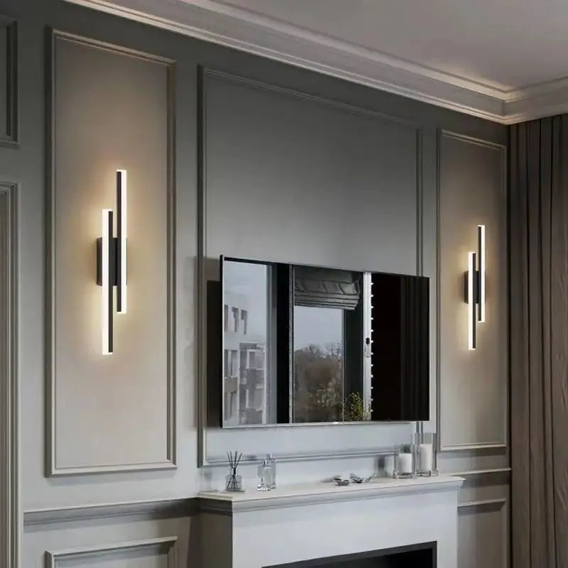 LED Bedroom Wall Lamp Wall Sconces Copper Line Pipe Acrylic Lampshade Indoor Lighting for Living Room Corridor Light Fixture - GlowMart