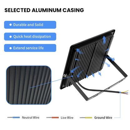 High Brightness LED Floodlight 10W 20W 30W 50W 100W 150W 200W 300W AC220V Cold White Flood Light For Garden Street Outdoor Light - GlowMart