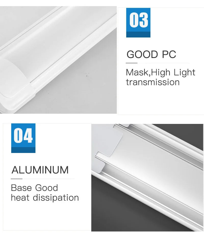 LED Tube Fixture Lamp Lighting Strip Home Highlight 220V LED Lights Bedroom Kitchen Cabinet Led Bulb Tube With Cable Light Tube - GlowMart