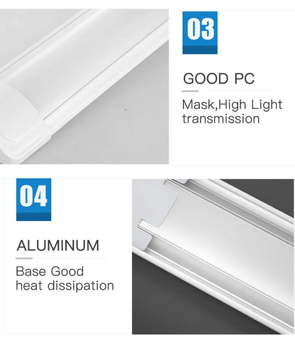 LED Tube Fixture Lamp Lighting Strip Home Highlight 220V LED Lights Bedroom Kitchen Cabinet Led Bulb Tube With Cable Light Tube - GlowMart
