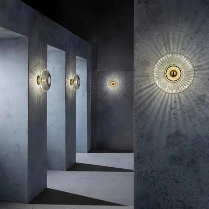 Modern LED Wall Lamps Glass Ripple Lights Corridor Aisle Staircase Dining Backdrop Simple Indoor Home Decoration Lustre Fixtures - GlowMart