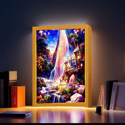 Table Decoration Light Painting Photo Frame Modern Landscape Led Night Light Bedside Bedroom Home Decor Christmas Gift Moon Lamp