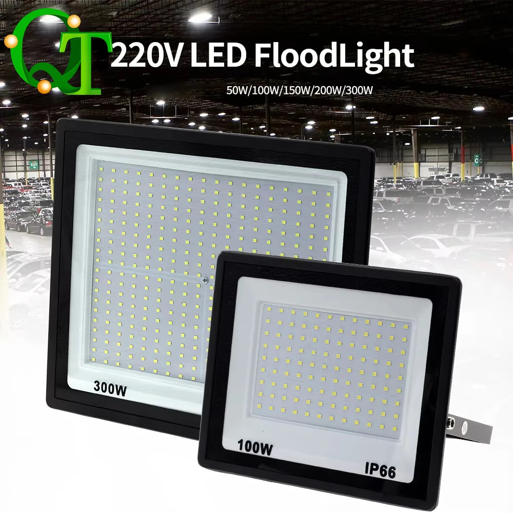 50W 100W 300W High Brightness LED Floodlight Aluminum Light Body Waterproof IP66 Outdoor Wall Lamp Courtyard Street Lighting - GlowMart