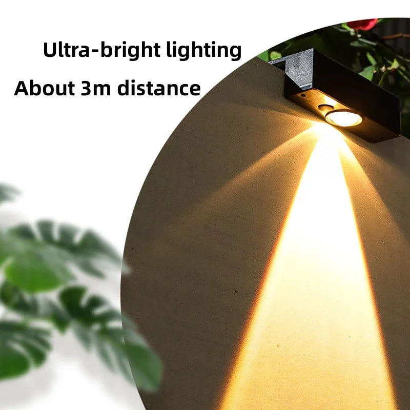 LED Solar Garden Lights Strong Bright Outdoor Sunlight Led Lights IP65 Waterproof Wall Lamp for Courtyard Yard Balcony Fence - GlowMart