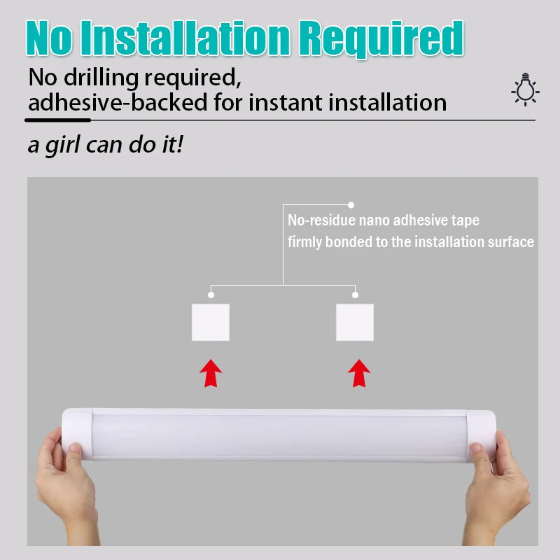 LED Light Tube Direct Plug-in Light Tube 110V 220V LED Lamp Tube Desk Work Study Shop Garage Warehouse Kitchen Cabinet Lighting - GlowMart