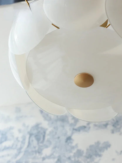 Glass Ceiling Light  Modern Minimalist Cream White Ceiling Chandeliers Living Room Dining Room Bedroom Light Home Decor E14