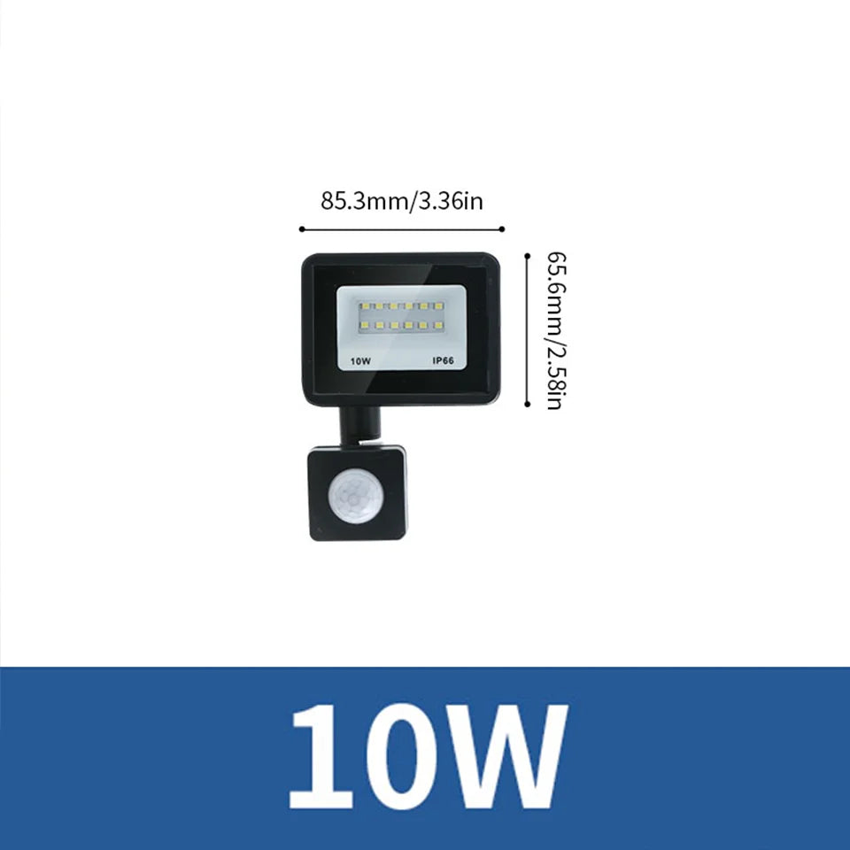 LED Flood Light PIR Motion Sensor 10W 20W 30W 50W 100W 150W 200W 300W AC220V IP66 Waterproof Spotlight Street Floodlight Outdoor - GlowMart