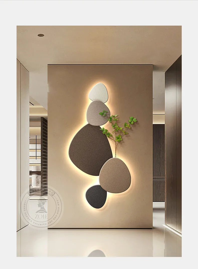 New Style Living Room Wall Lamp Porch Decorative Painting Wall Lights Green Plant Mural Corridor Aisle Painting Wall Lamp Plug - GlowMart