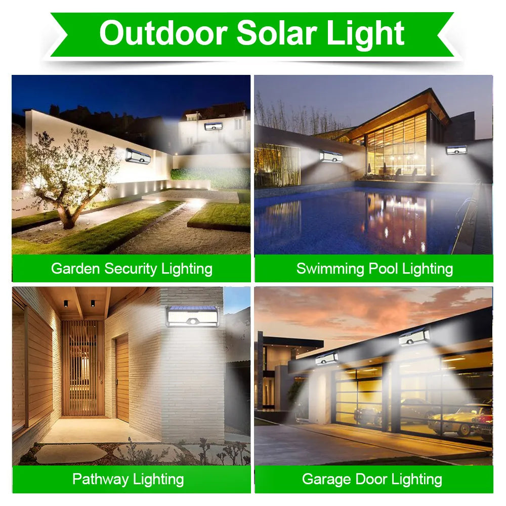 268 led Solar Led Light Outdoor Garden Decoration Wall Lamp With 4 Mode IP65 Waterproof Solar Motion Sensor Light for Yard Door