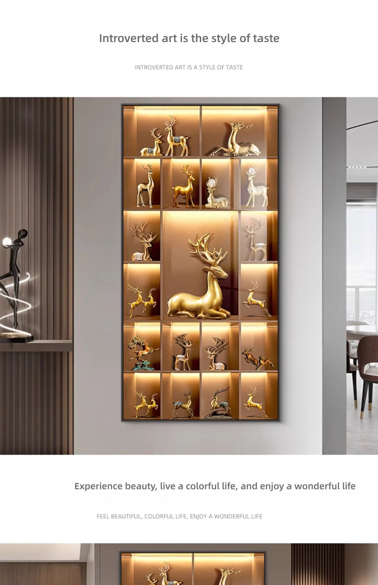 Modern Light Luxury Entrance LED Decorative Painting Home Decoration Living Room Bedroom Sofa Background Corridor Mural Light - GlowMart