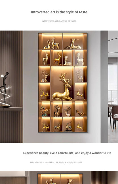 Modern Light Luxury Entrance LED Decorative Painting Home Decoration Living Room Bedroom Sofa Background Corridor Mural Light - GlowMart