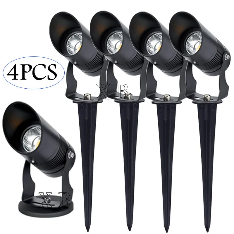4PCS 1W 3W 5W 7W 10W LED Garden Lawn Lamp Outdoor LED Spike Light Waterproof Lighting Garden Path Spotlights AC 85-265V  DC12V - GlowMart