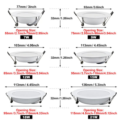 10Pack LED Downlight 220V Recessed Round Ceiling Dowm Light Bedroom Indoor Living Room For Home Decor Lighting LED Spot Lamp - GlowMart