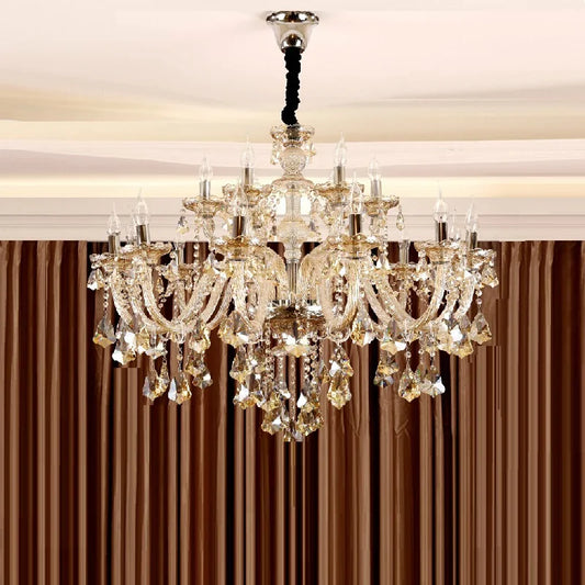 New Luxury Led Crystal Chandelier K9 Large 6/8/10/15/18/24 Arms Living Room Modern Lustres De Lamps for Bedroom Lighting