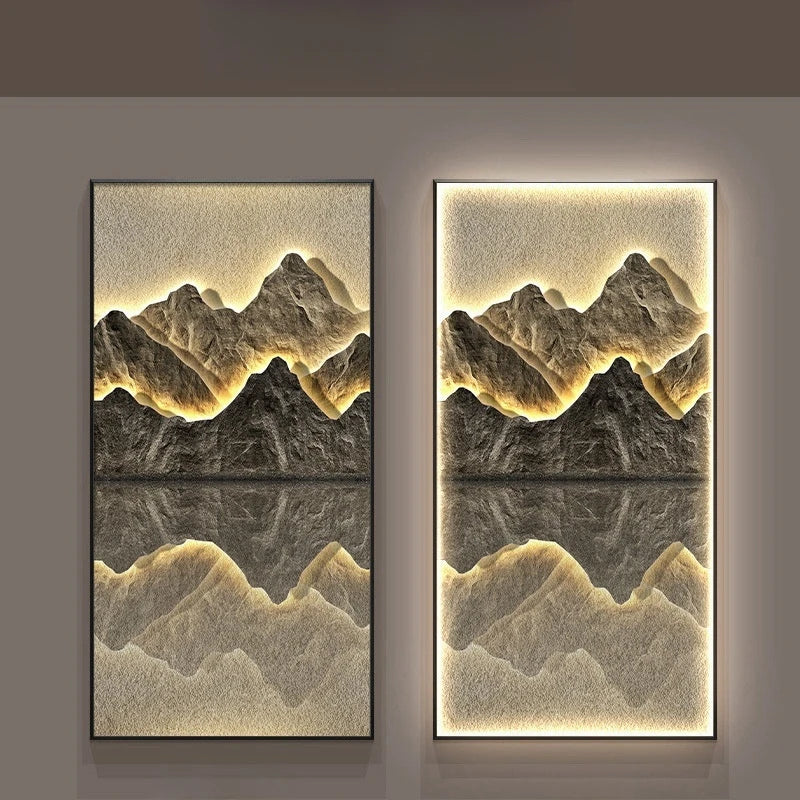 Modern Mountain  Interior Painting Led Wall Hanging Lamp For Living Room Lights Kitchen Porch Aisle Dining Room Home Decoration - GlowMart