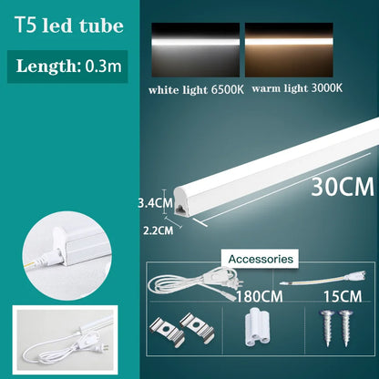 Led Tube Light T5 T8 Super Bright 220V Home Kitchen Cabinet Lamps Tube Bar 6W For  Living Room Bedroom Closet Lighting Fixture - GlowMart