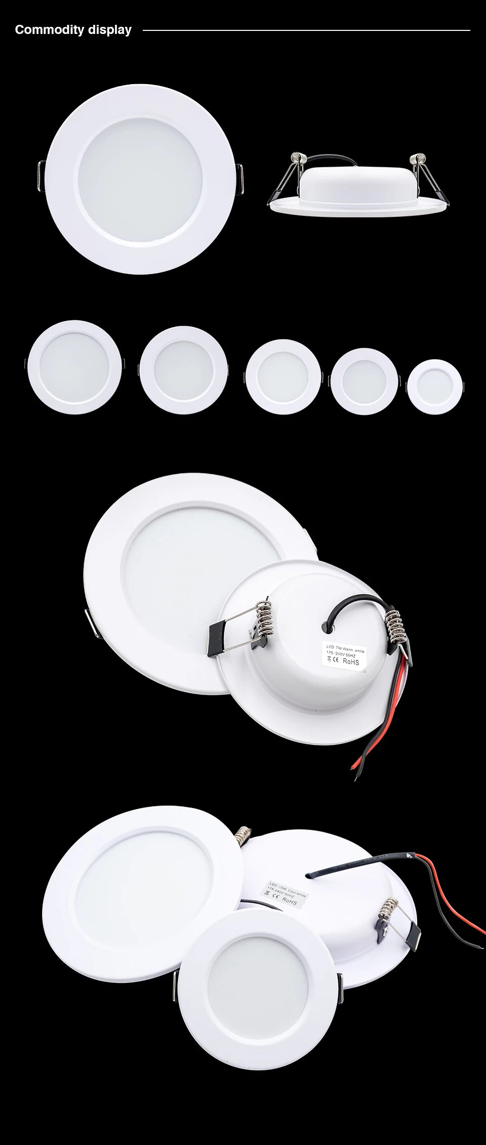 LED Downlight 5W 9W 12W 15W Recessed Ceiling Lamp AC110V 220V DC12V 24V Led Panel Down Lights Spotlight for Living Room Lighting - GlowMart
