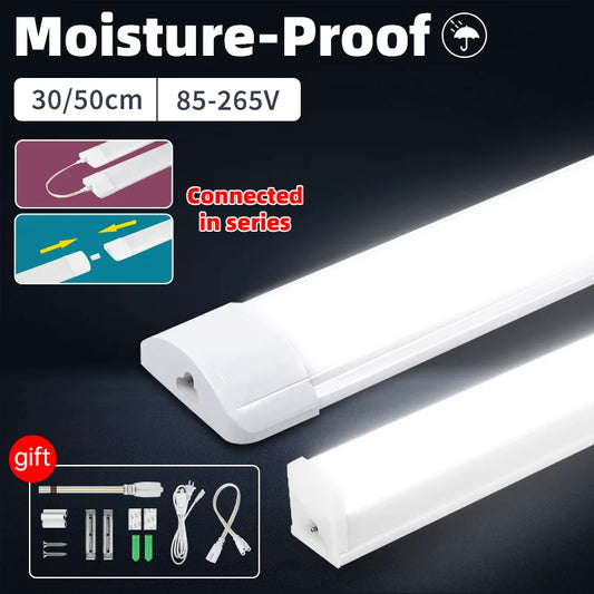 Moisture-Proof Led Tube Light 50/30cm Kitchen Lights 20W 10W 6W Cabinet Lighting Kitchen Bathroom Bedroom Tube Fixture 220V 110V - GlowMart
