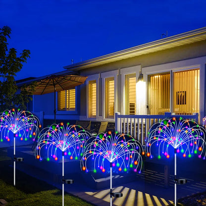 Solar Firework LED Stake Lights Outdoor Garden Decor Pathway Fairy Light Waterproof Yard Lawn Patio Landscape Decor Solar Lamp - GlowMart